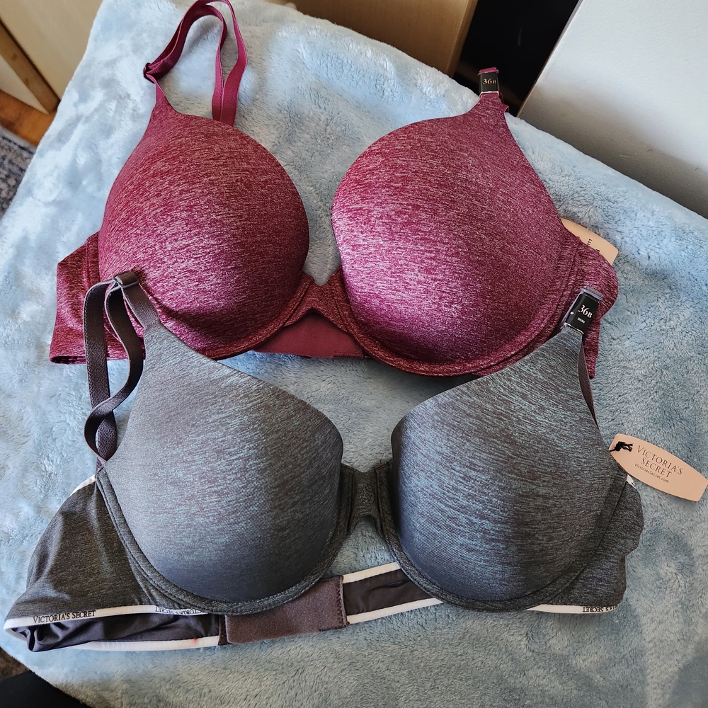Victoria's Secret Women's Intimates Set - Burgundy and Gray